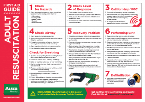 First Aid Guide Adult Resuscitation