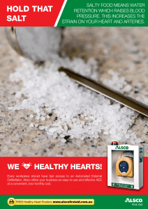 Heart Health Poster: Salt Raise Blood Pressure