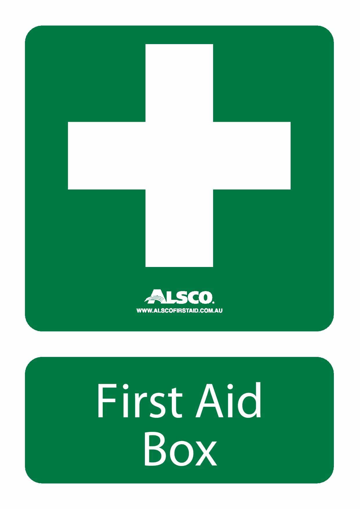 first aid kit sign